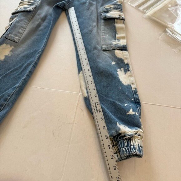 SER.O.YA Veronica Jogger Jeans in Olympic Bleach Drop Crotch Cargo Size 26 NWT - Picture 10 of 15